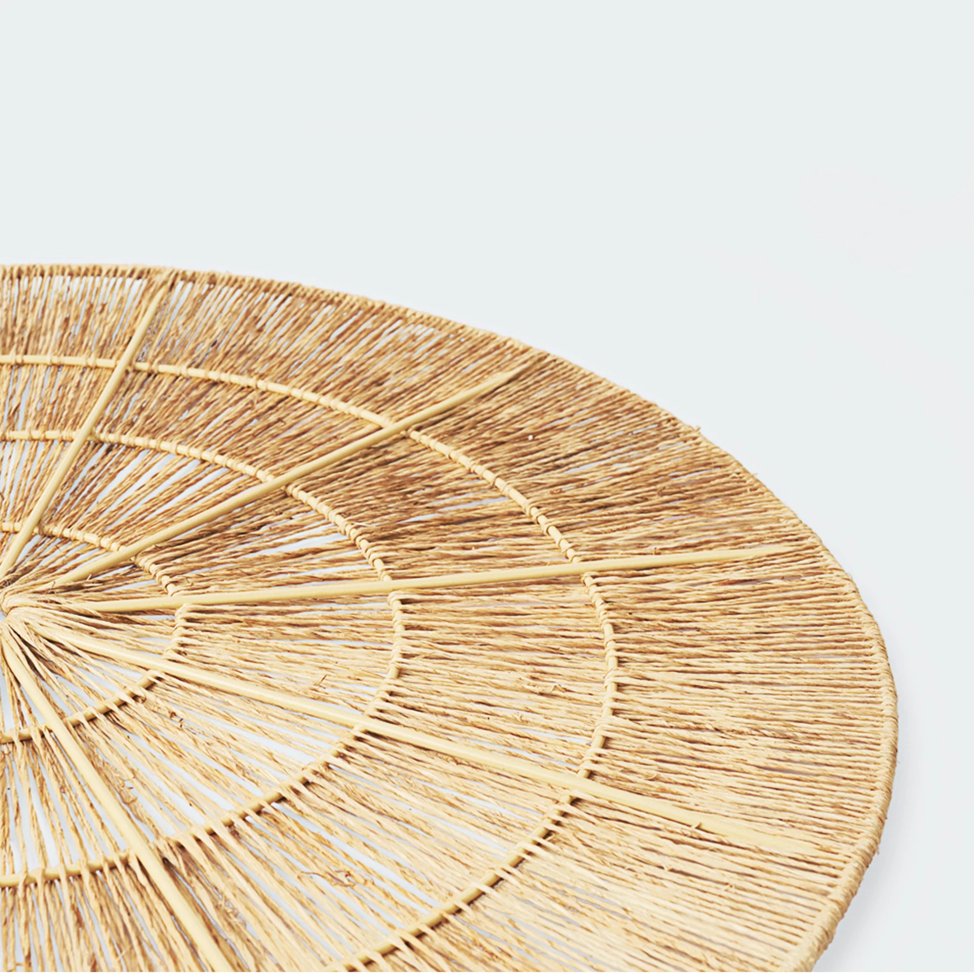 Oversized Woven Wall Art Set of 3 - Natural Jute Circles (31" Largest) - Image 9